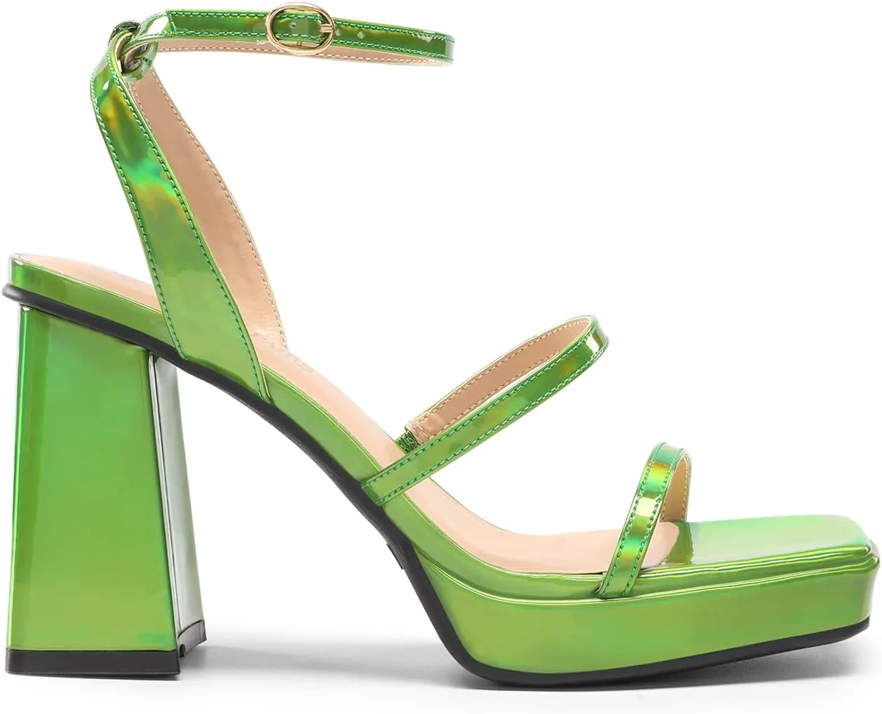 DREAM PAIRS Women's Platform Strappy Heels Open Toe Ankle Strap Square Party Sandals Y2K Dress Shoes