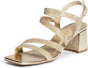 DREAM PAIRS Women's Strappy Chunky Heels Low Block Square Open Toe Sandals Dress Party Shoes