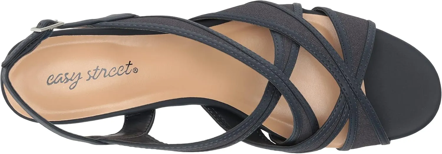Easy Street Womens Tristen Mesh Inset Dress Sandals
