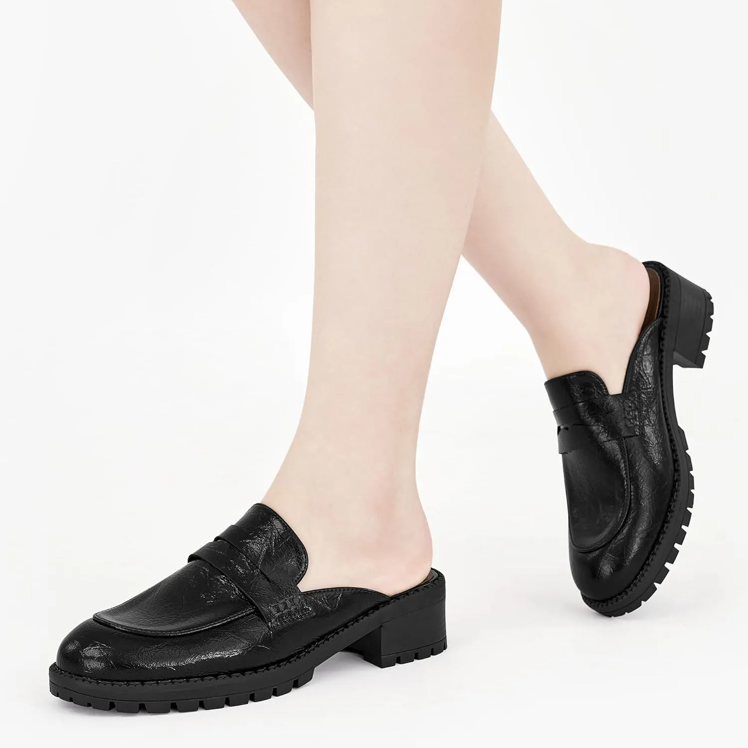 Ecetana Women Mules Comfortable Clogs Platform Chunky Slip on Backless Loafers Casual Walking Business Slide Shoes