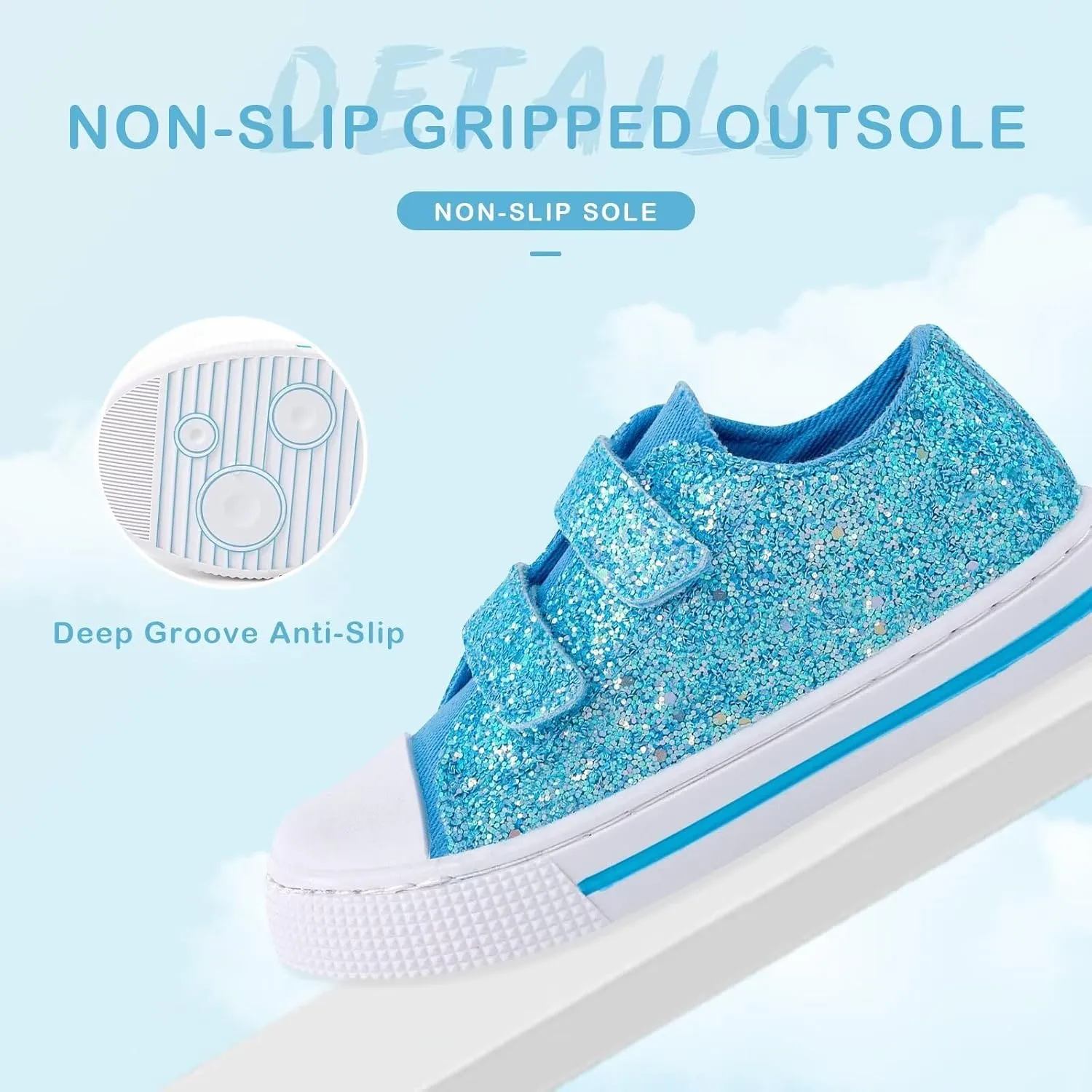 EUXTERPA Kids Toddler Sneakers Boys Girls Canvas Shoes Walking Sneaker with Easy Fasten Strap