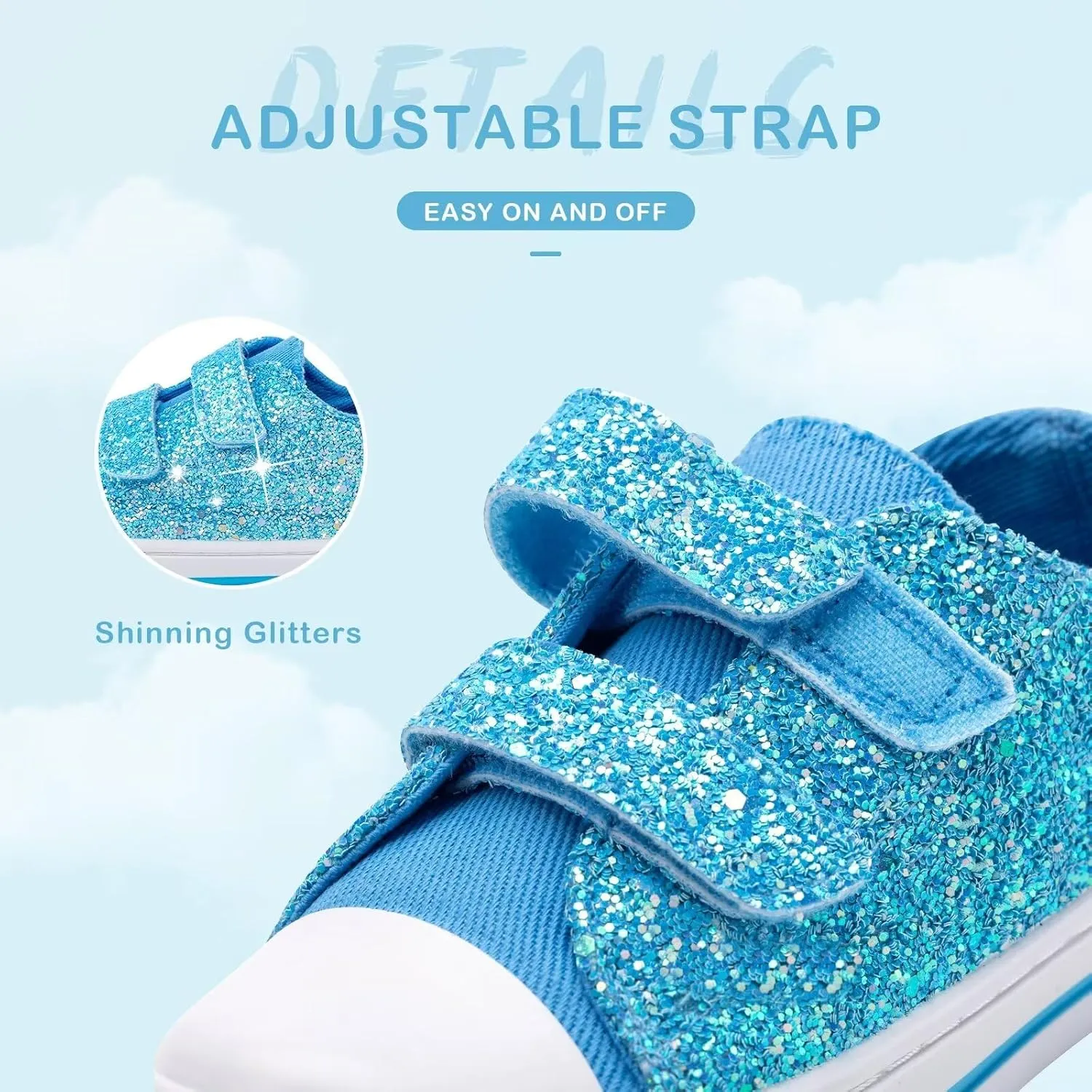 EUXTERPA Kids Toddler Sneakers Boys Girls Canvas Shoes Walking Sneaker with Easy Fasten Strap
