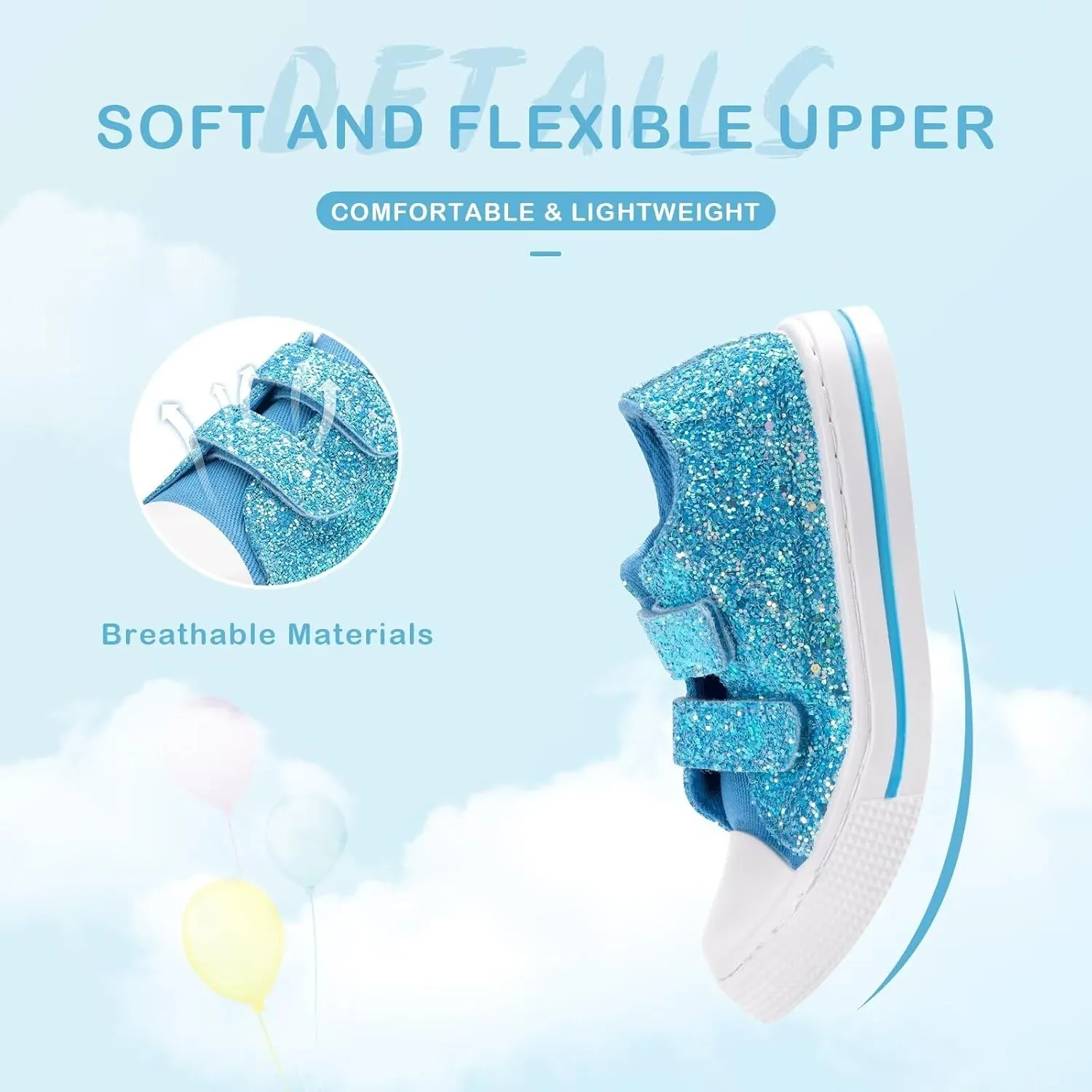 EUXTERPA Kids Toddler Sneakers Boys Girls Canvas Shoes Walking Sneaker with Easy Fasten Strap