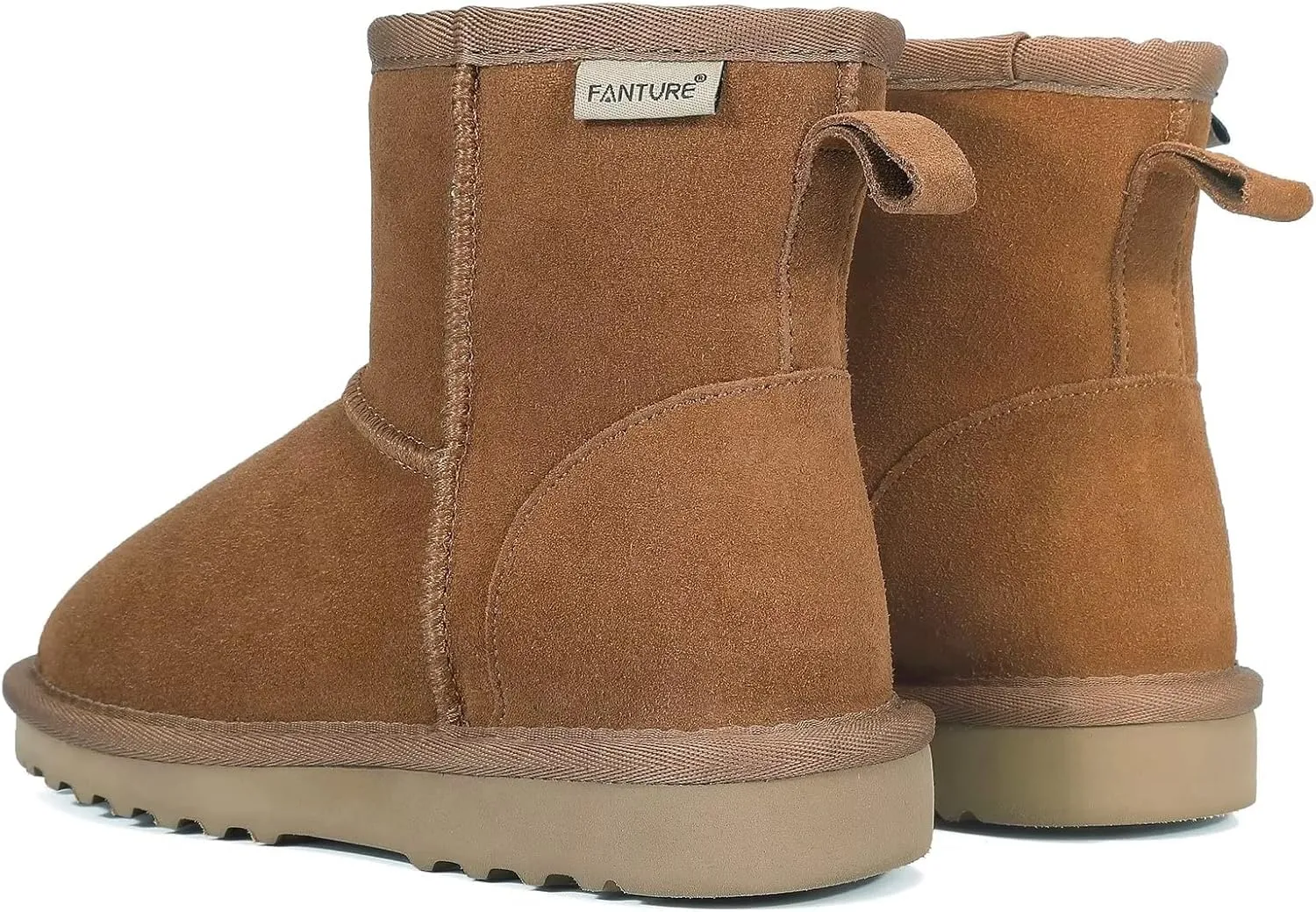 FANTURE Kids Snow Boots Boys Girls Winter Boots Cow Suede Warm Faux Fur Lined Durable Shoes(Little Kid/Big Kid)