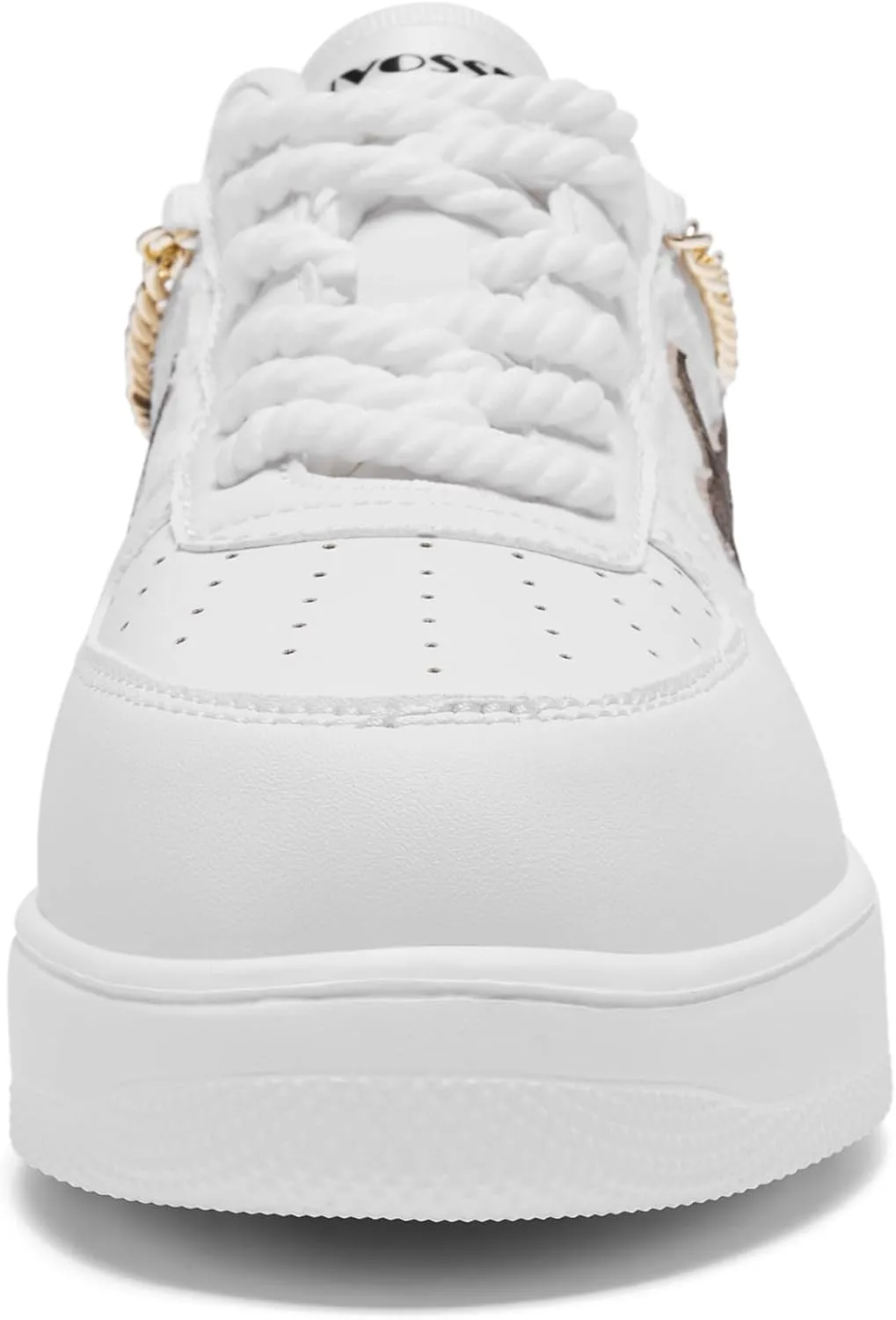 FANVOSSEM Chunky Platform Sneakers for Women，Women's Comfy Sparkly Dad Shoes Lace-Up Casual Walking & Sport Work Sneaker