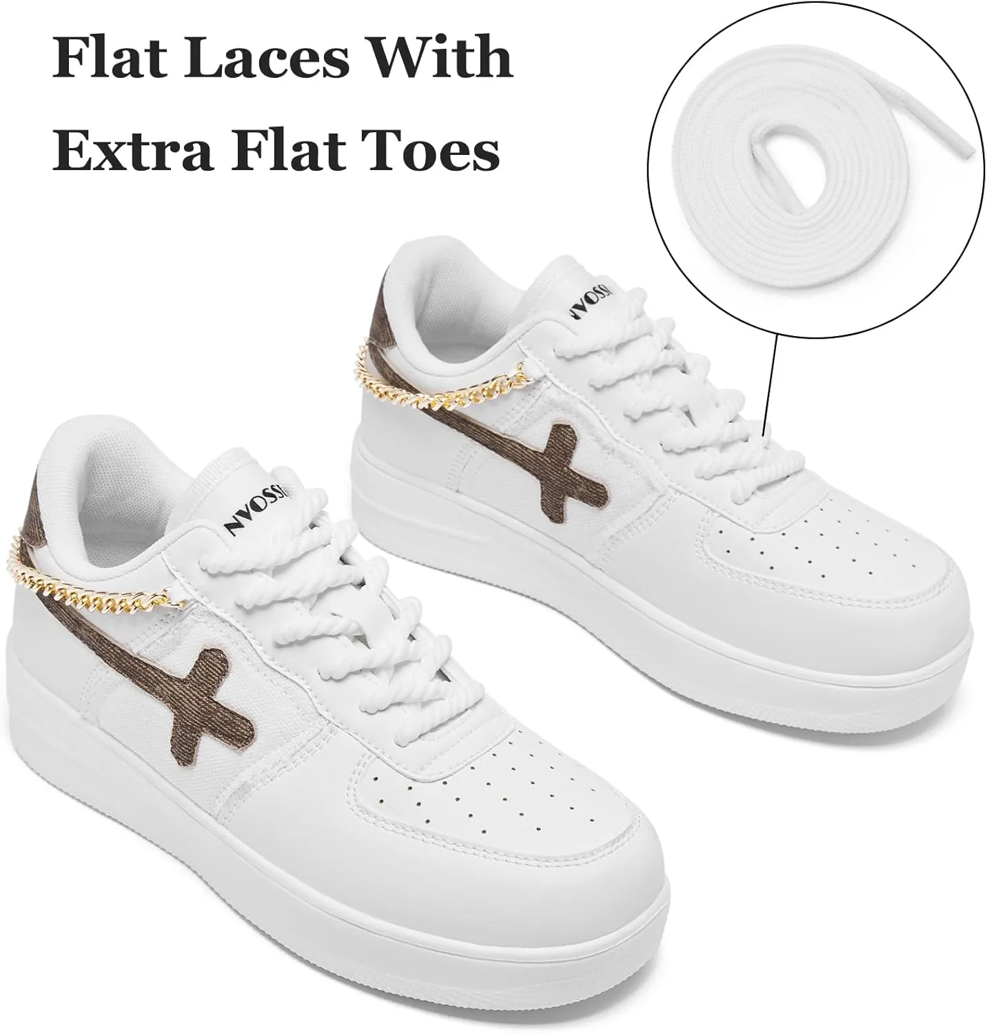 FANVOSSEM Chunky Platform Sneakers for Women，Women's Comfy Sparkly Dad Shoes Lace-Up Casual Walking & Sport Work Sneaker
