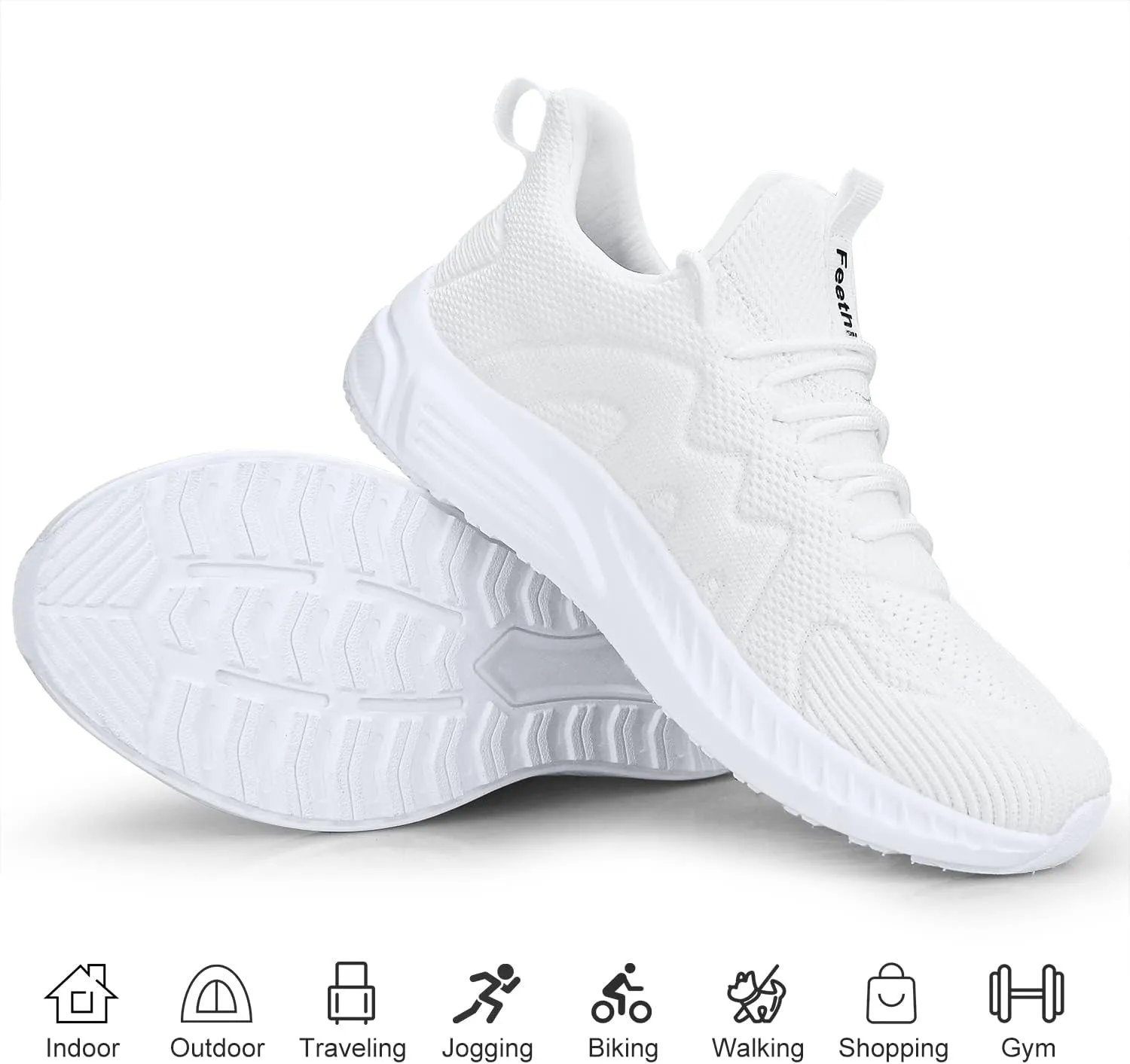 Feethit Mens Non Slip Walking Sneakers Lightweight Breathable Slip on Running Shoes Athletic Gym Tennis Shoes for Men