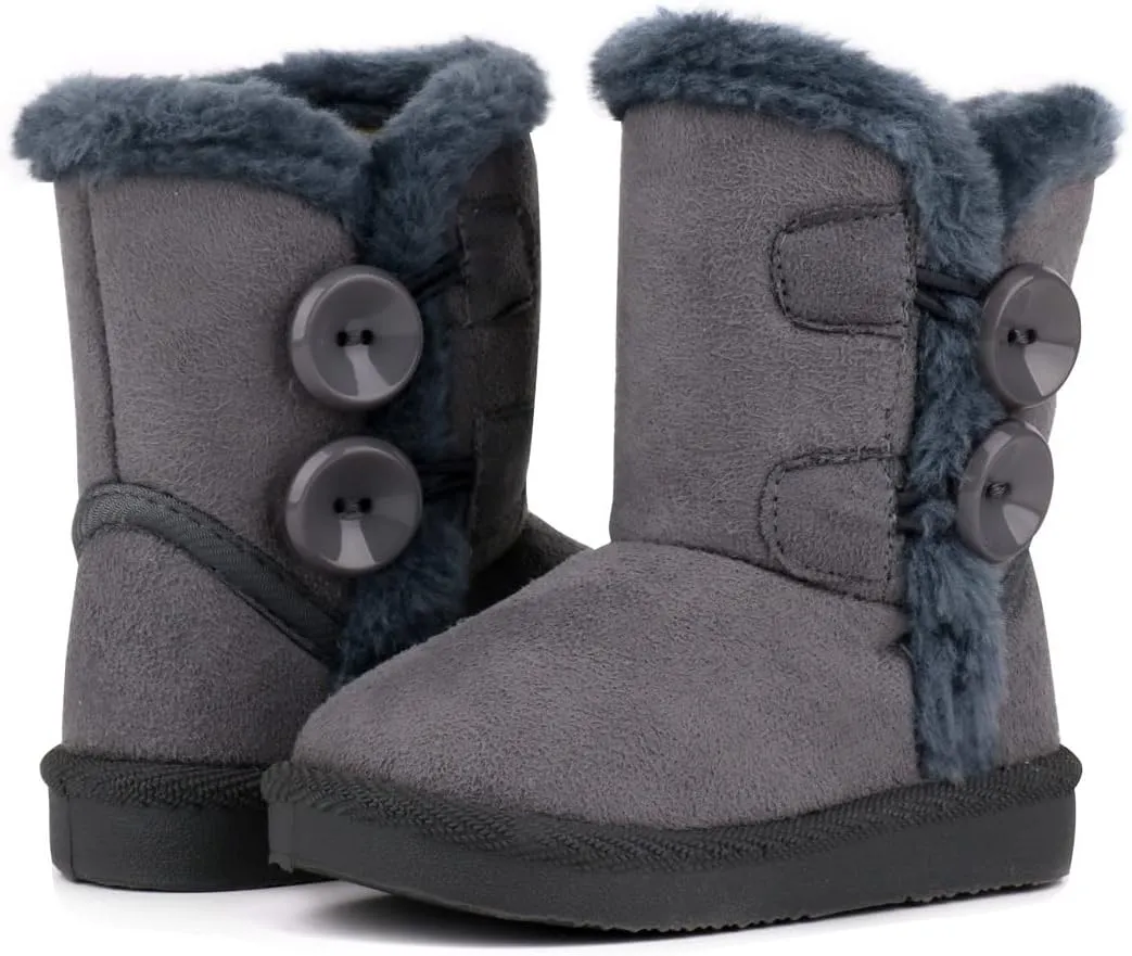 Femizee Girls Boys Warm Winter Boots Kids Outdoor Snow Boots(Toddler/Little Kid)