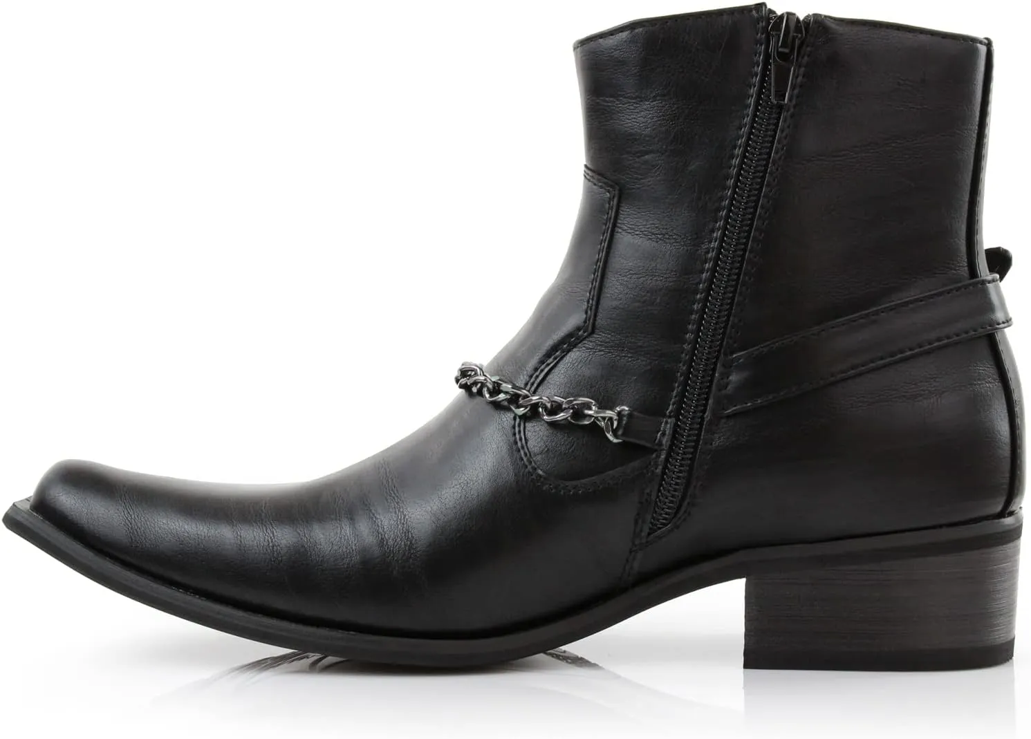 Ferro Aldo Alejandro MFA606326 Mens Memory Foam Casual High Western Buckle Strap Ankle Dress Boots