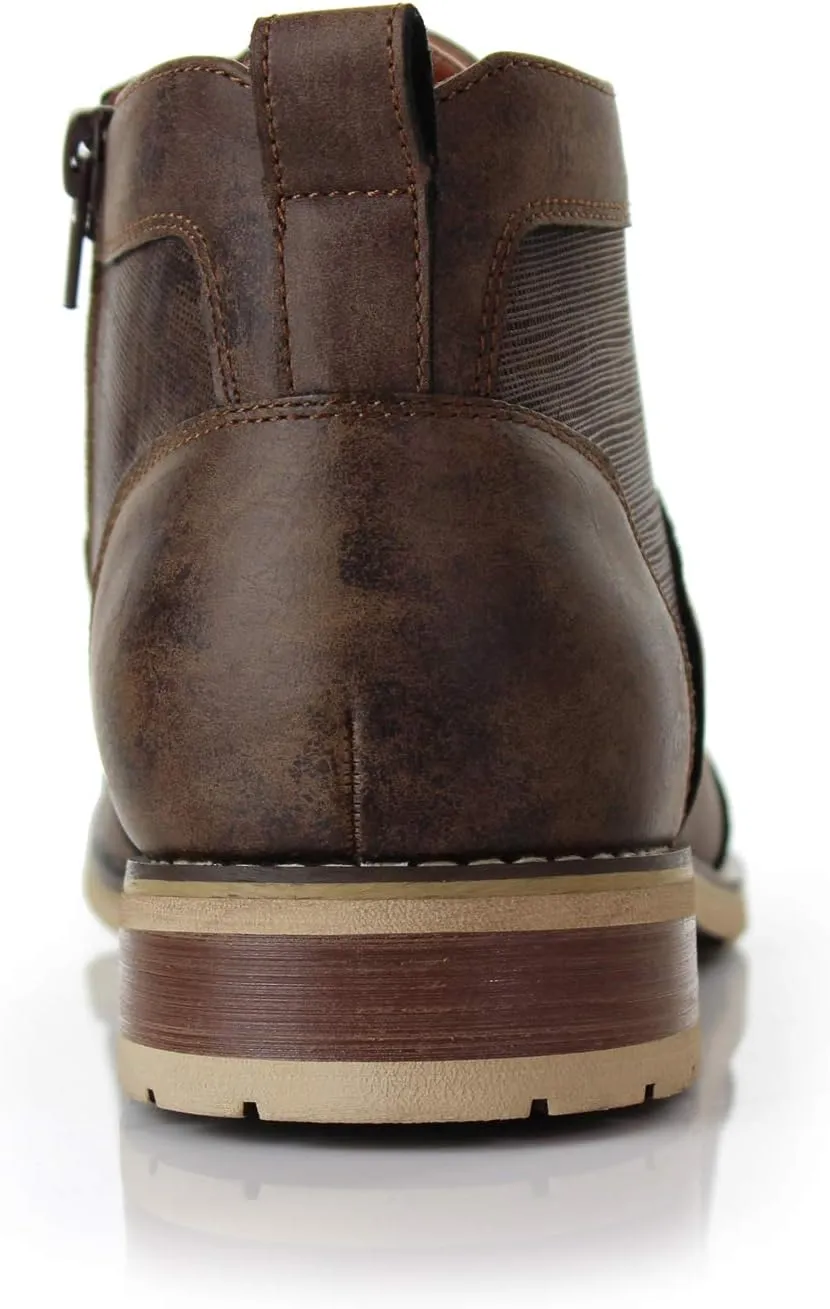 Ferro Aldo Blaine MFA806035 Mens Casual Brogue Mid-Top Lace-Up and Zipper Boots…