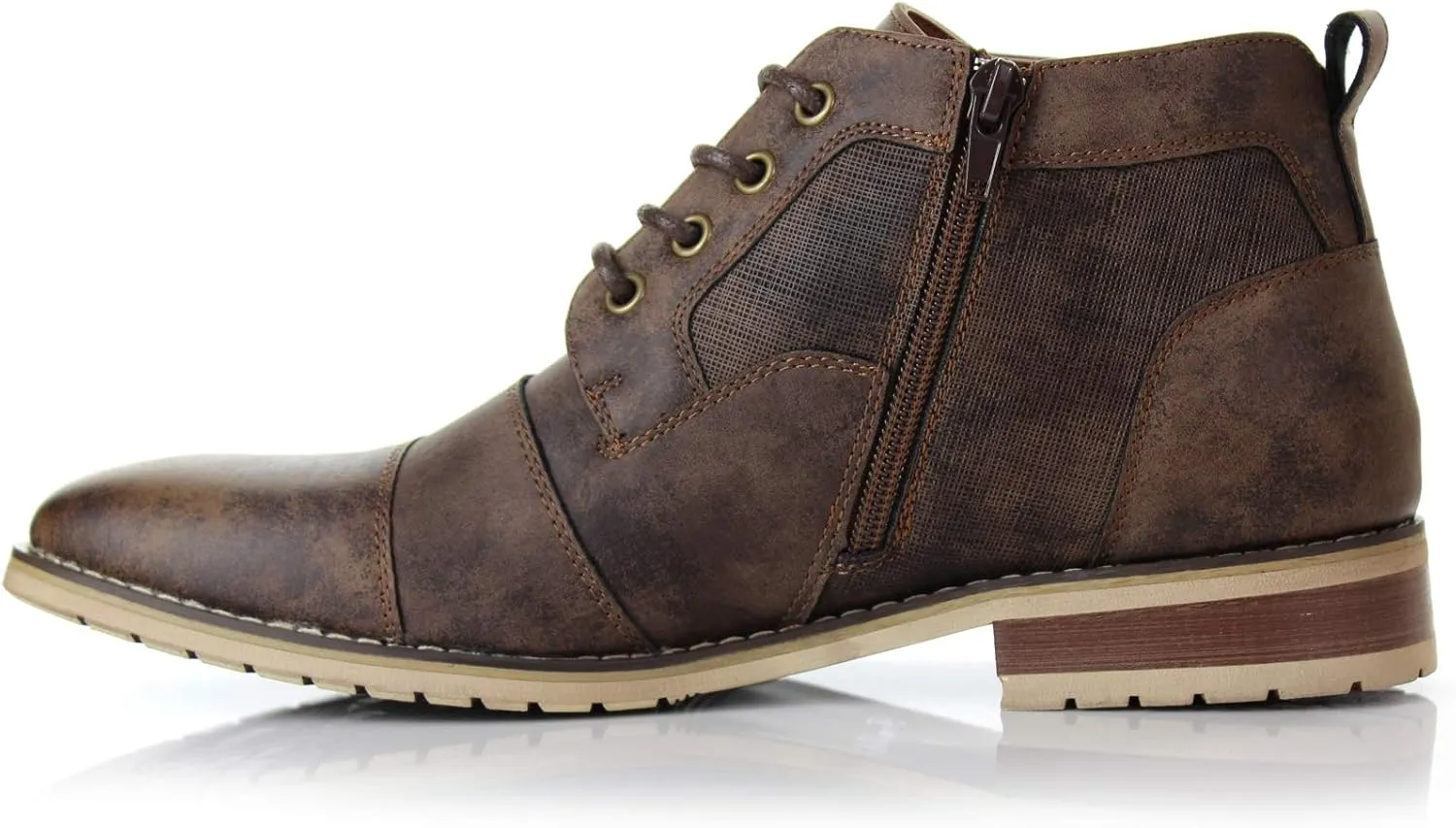Ferro Aldo Blaine MFA806035 Mens Casual Brogue Mid-Top Lace-Up and Zipper Boots…