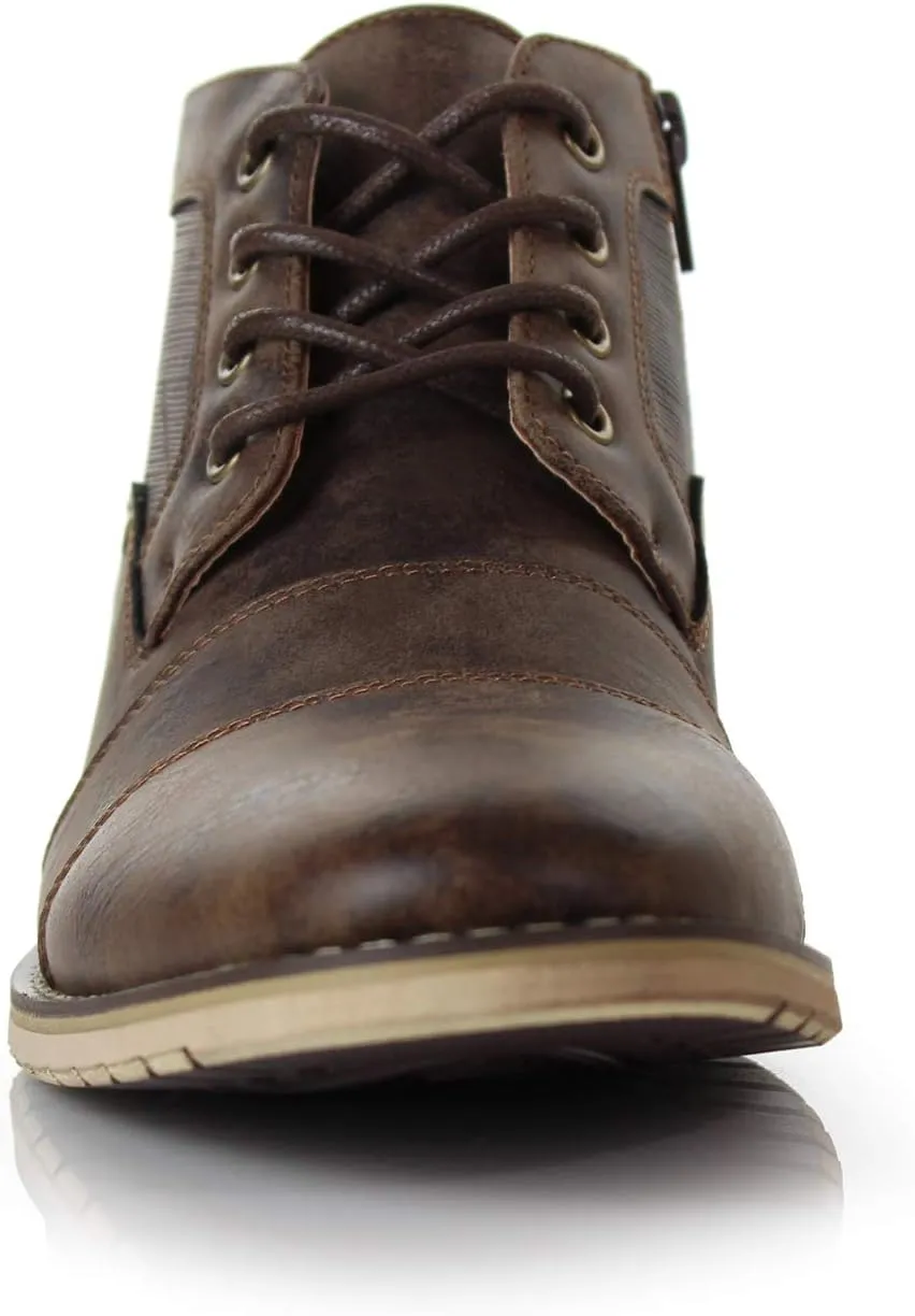 Ferro Aldo Blaine MFA806035 Mens Casual Brogue Mid-Top Lace-Up and Zipper Boots…