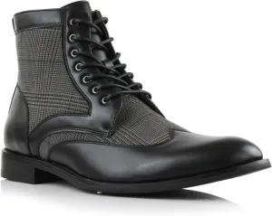 Ferro Aldo Gideon MFA806087 Men's Wing-Tip Plaid Dress Boots