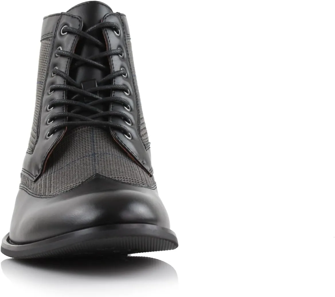 Ferro Aldo Gideon MFA806087 Men's Wing-Tip Plaid Dress Boots