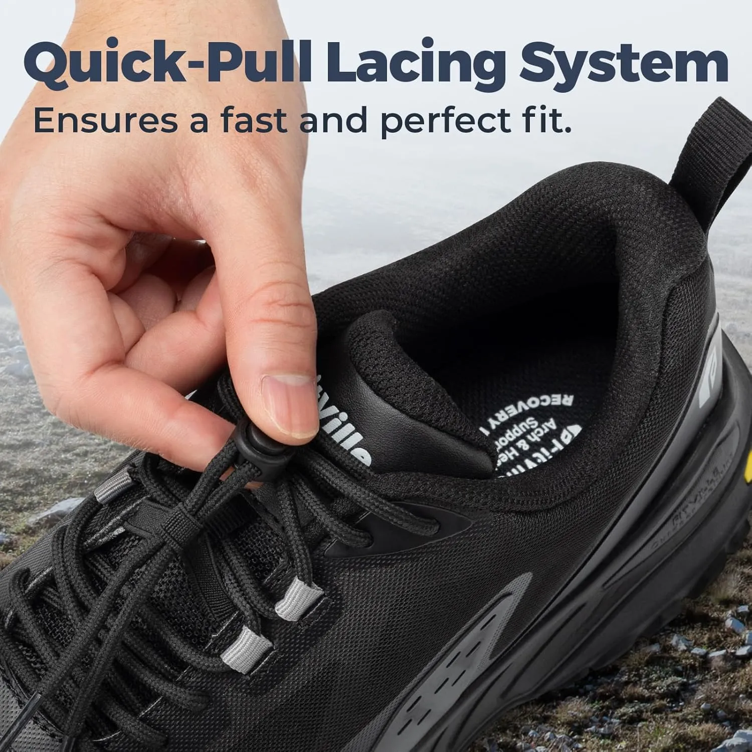 FitVille Extra Wide Men's Sneakers Shoes Non-Slip Trekking Hiking Walking Shoes for Men with Arch Support