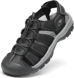 FLARUT Men's Athletic Sandals - Closed Toe Sport Hiking & Outdoor Walking Water Sandals with Anti-Slip Cushioning and Breathable Mesh