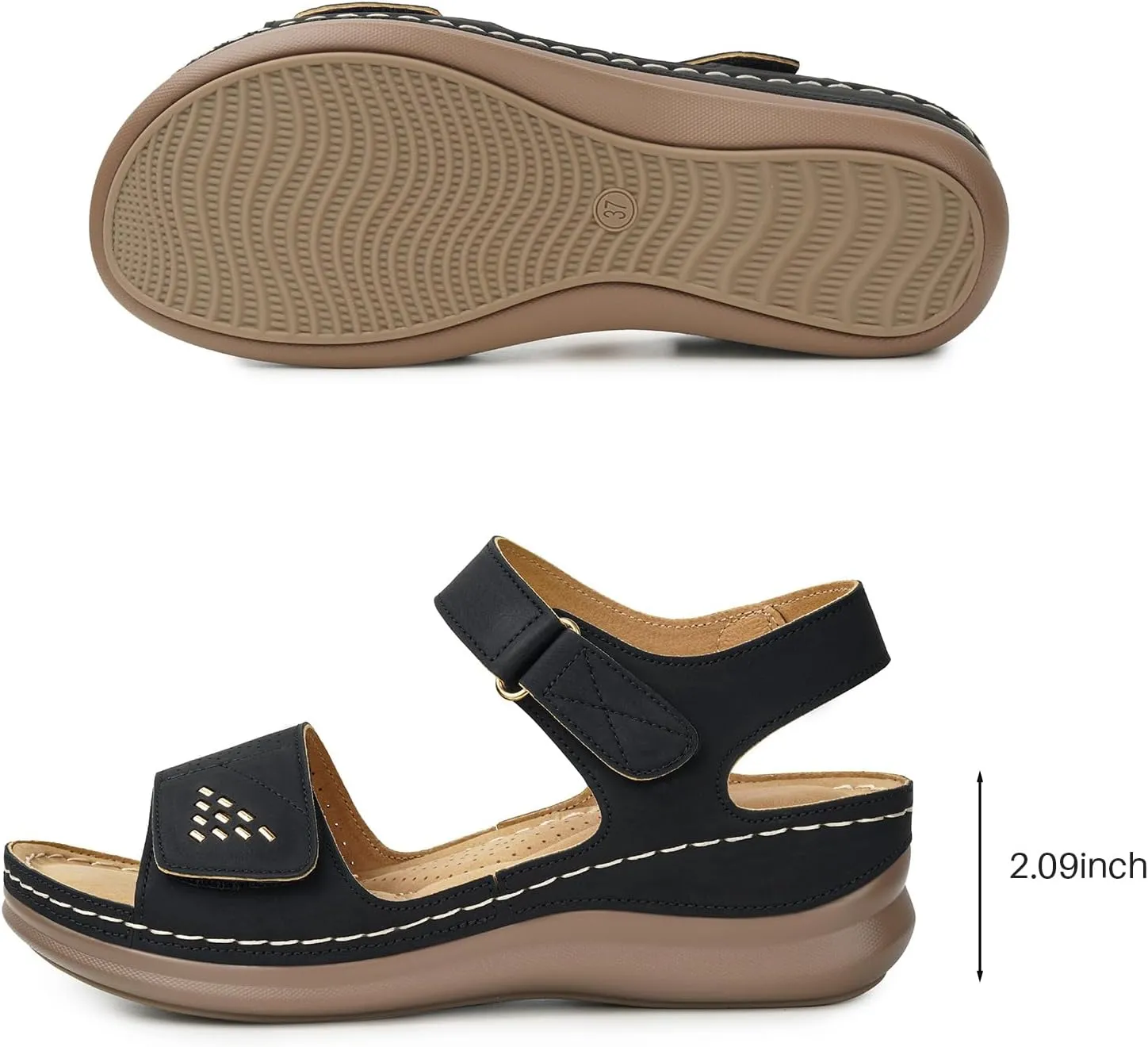 Flat Sandals for Women Comfortable - Low Wedge Womens Sandals Dressy Summer Beach Casual Walking Shoes