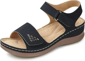 Flat Sandals for Women Comfortable - Low Wedge Womens Sandals Dressy Summer Beach Casual Walking Shoes
