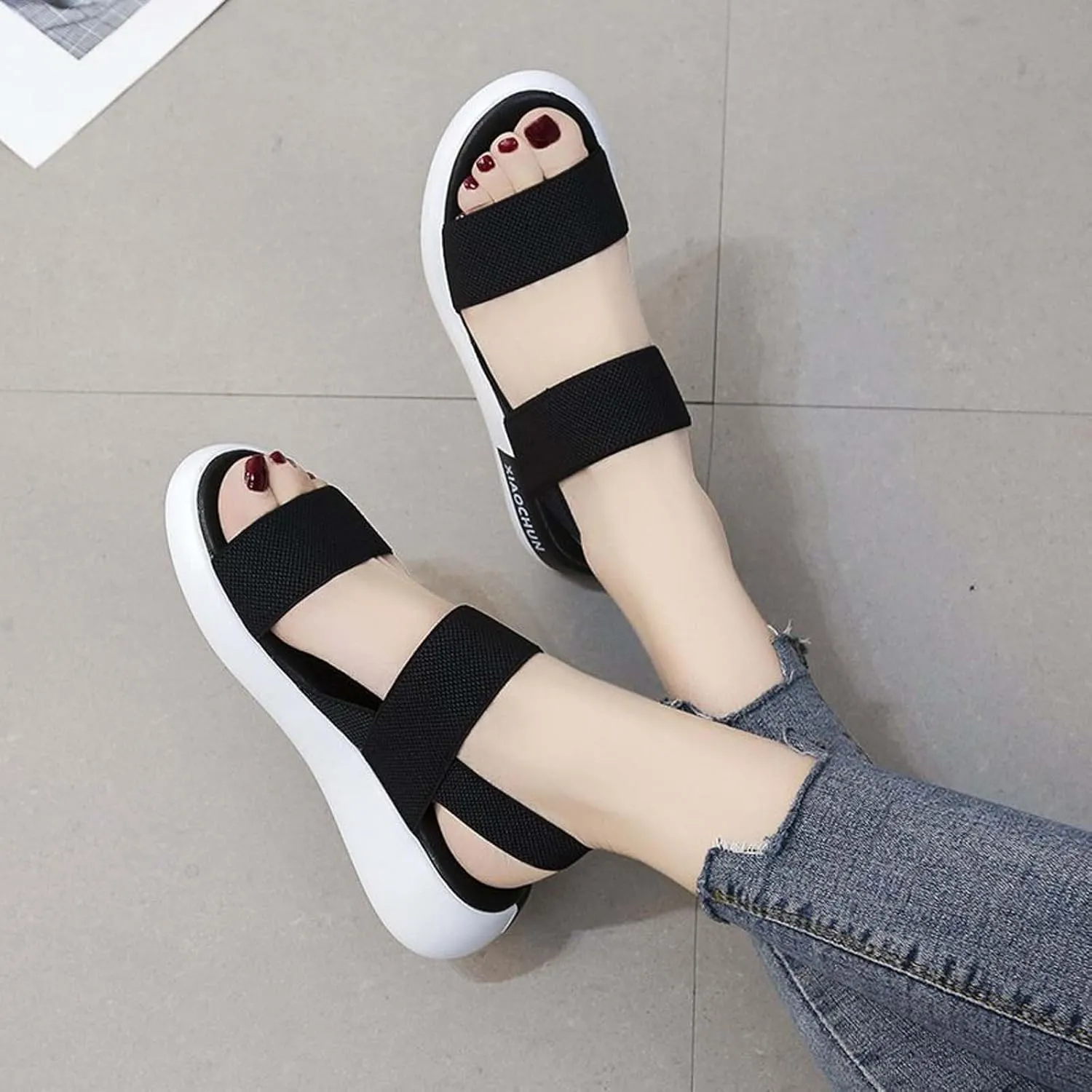 Flat Sandals for Women Dressy: Comfortable Sports Sandals Open Toe Ankle Strap Walking Shoes Summer Mother's Day Gift