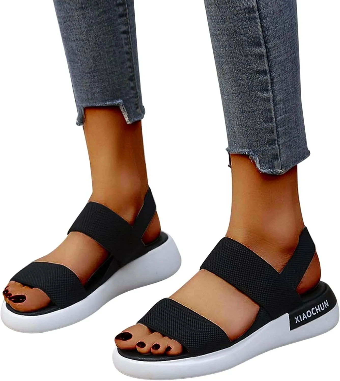 Flat Sandals for Women Dressy: Comfortable Sports Sandals Open Toe Ankle Strap Walking Shoes Summer Mother's Day Gift