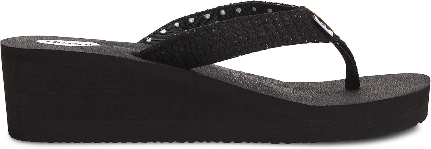 Floopi High Heel Wedge Sandals for Women-Comfort Yoga Mat Footbed for Support, Flip Flop Thong Platforms for Summer