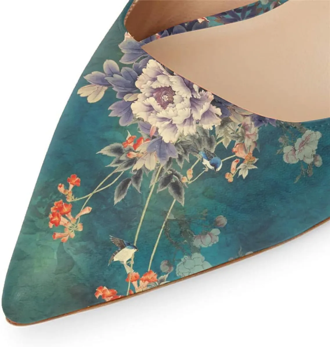 FOWT Pointed Toe Slip On Mules with Bow, Low Kitten Heel Backless Burnished Dress Sandals for Women Slipper Loafer Vintage Classics Comfy 4-16 M US