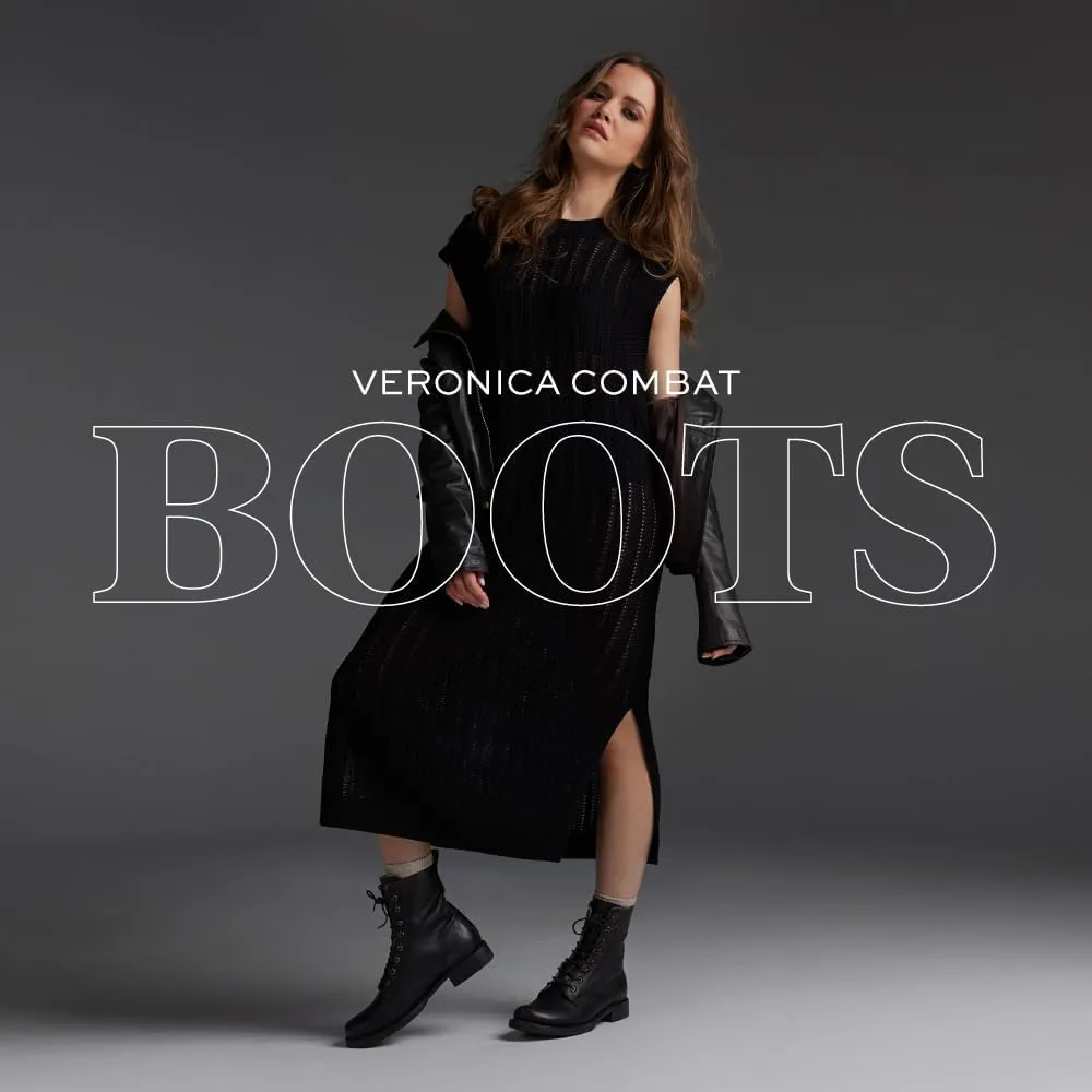 Frye Veronica Women’s Combat Boots Crafted from Hand-Burnished Vintage Italian Leather with Genuine Stitch-Down Welt Construction and Leather Lining – 6 ¾” Shaft Height