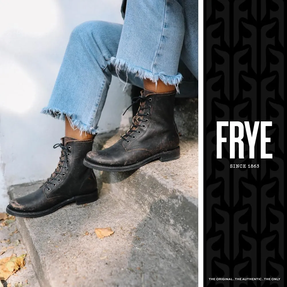 Frye Veronica Women’s Combat Boots Crafted from Hand-Burnished Vintage Italian Leather with Genuine Stitch-Down Welt Construction and Leather Lining – 6 ¾” Shaft Height