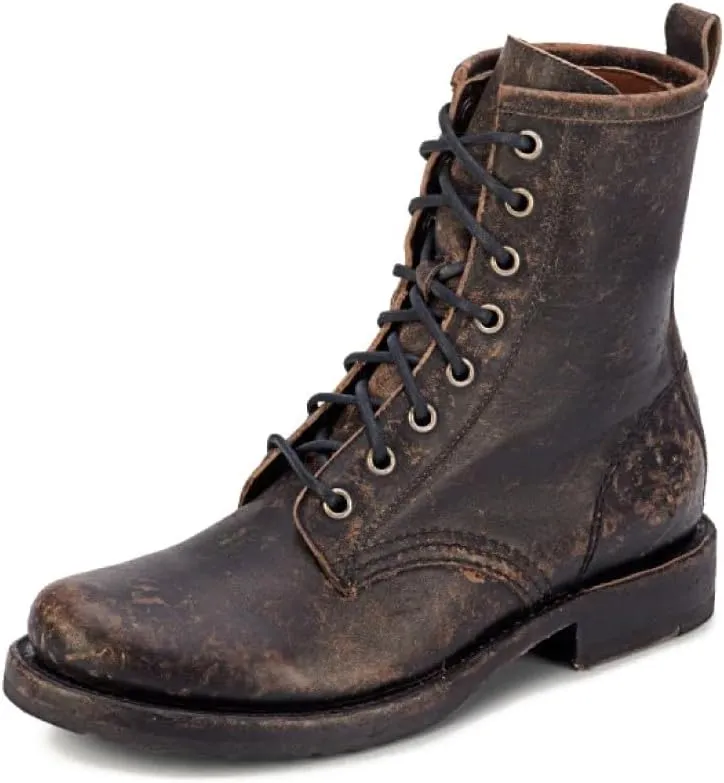 Frye Veronica Women’s Combat Boots Crafted from Hand-Burnished Vintage Italian Leather with Genuine Stitch-Down Welt Construction and Leather Lining – 6 ¾” Shaft Height