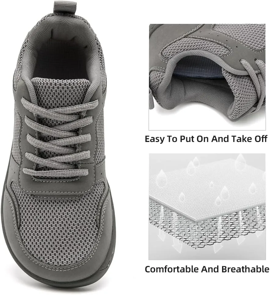 FUJEAK Barefoot Shoes Women Sneakers Walking Wide Toe Box Shoes Women Minimalist Zero Drop Shoe Breathable Fashion Sneakers Width Casual