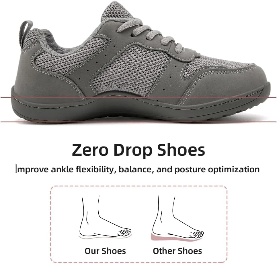 FUJEAK Barefoot Shoes Women Sneakers Walking Wide Toe Box Shoes Women Minimalist Zero Drop Shoe Breathable Fashion Sneakers Width Casual