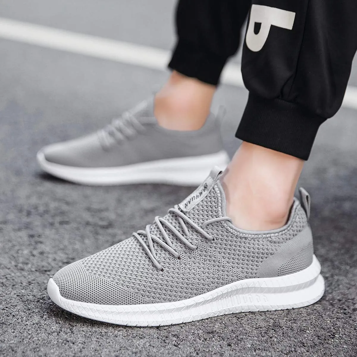 FUJEAK Men Running Shoes Men Casual Breathable Walking Shoes Sport Athletic Sneakers Gym Tennis Slip On Comfortable Lightweight Shoes