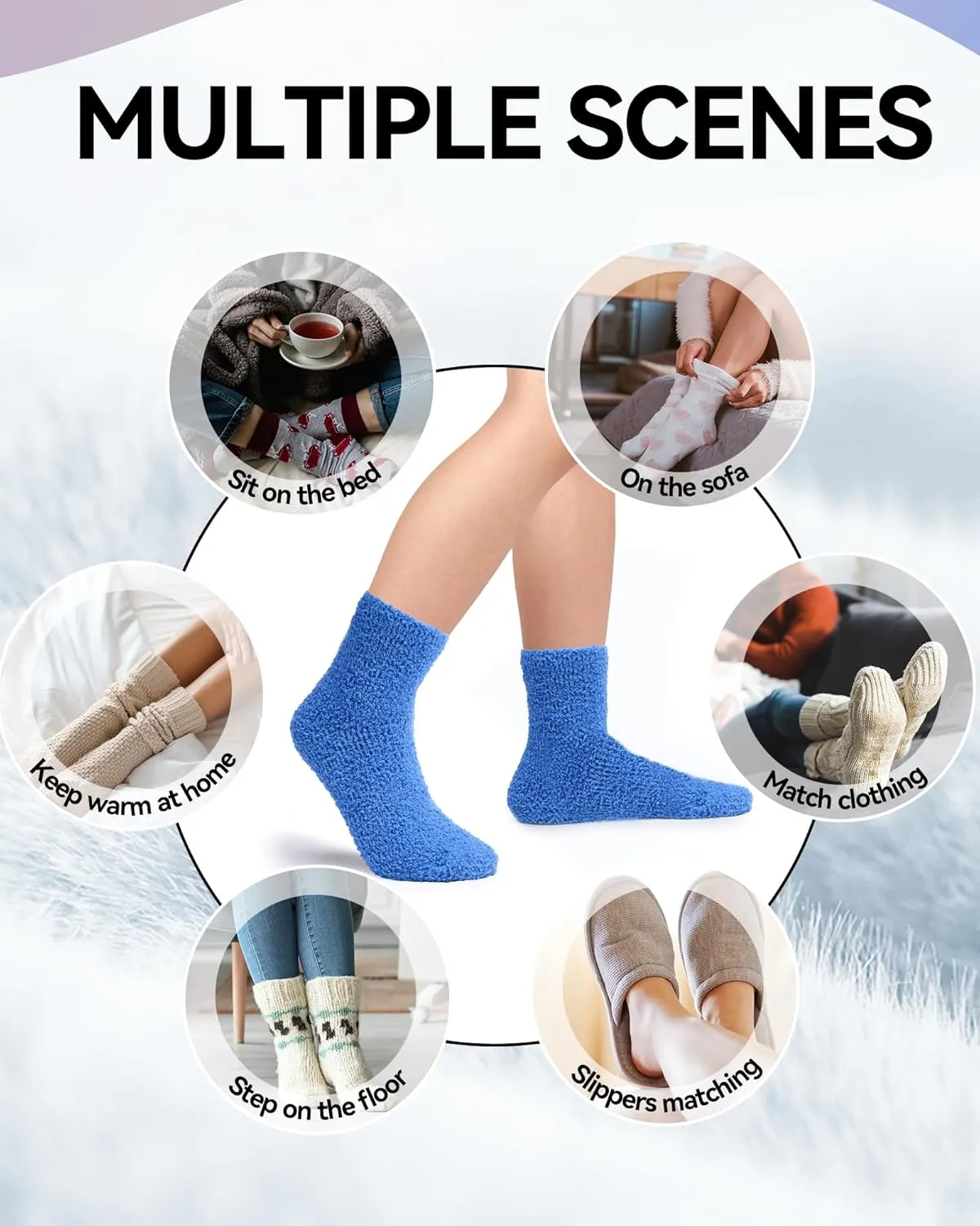 Fuzzy Socks Winter Warm Fluffy Soft Socks for Woman Indoor Christmas Gifts