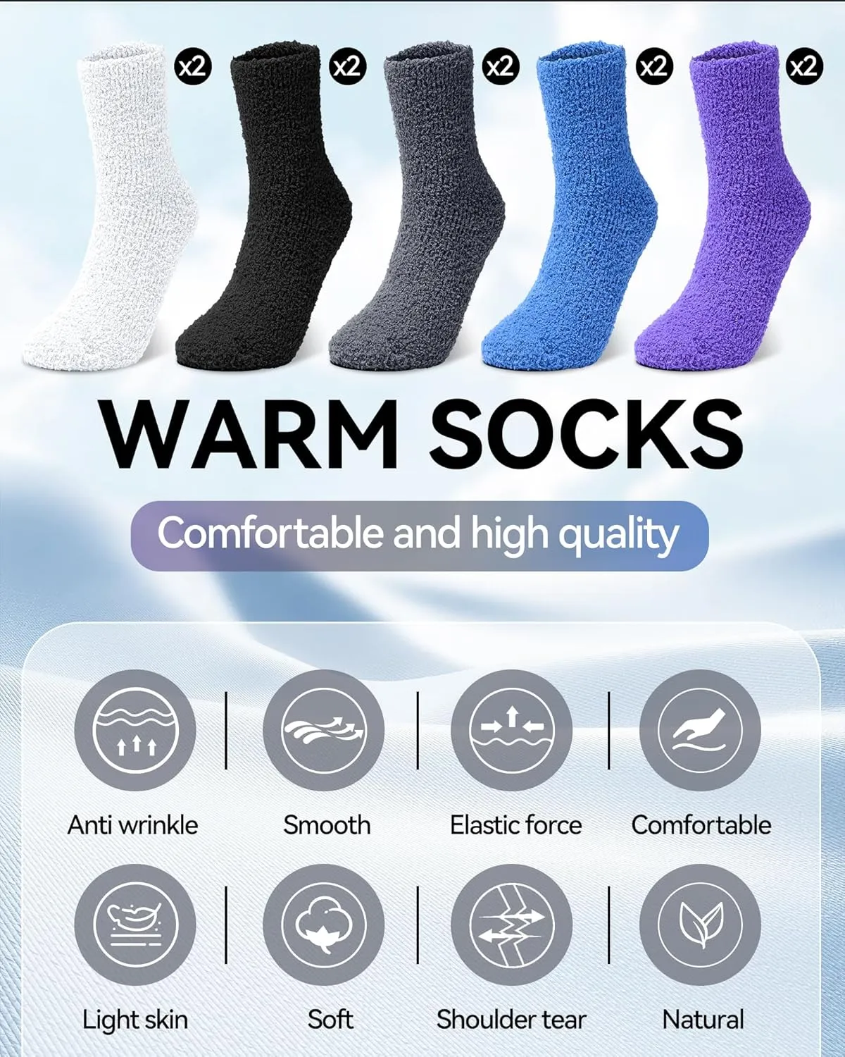 Fuzzy Socks Winter Warm Fluffy Soft Socks for Woman Indoor Christmas Gifts