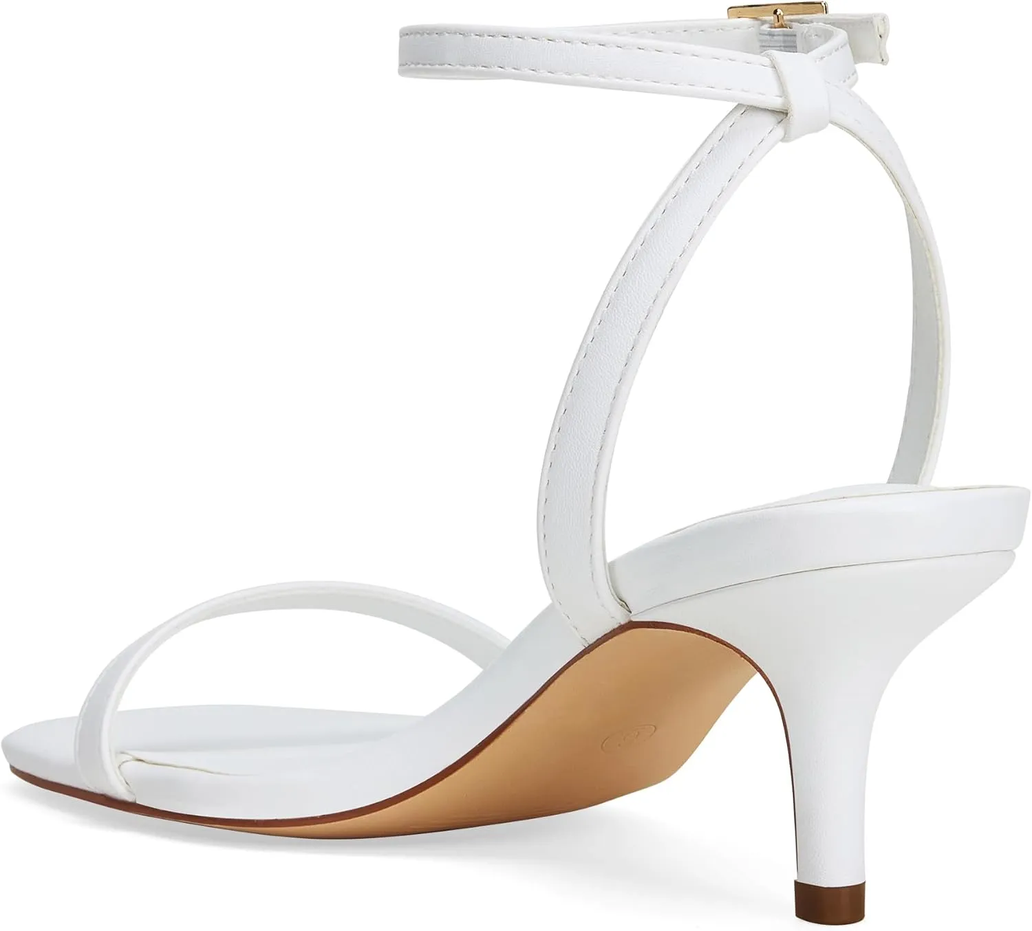 GENSHUO Square Open Toe Ankle Strap Heels Sexy Strappy Women Stiletto Heeled Sandals