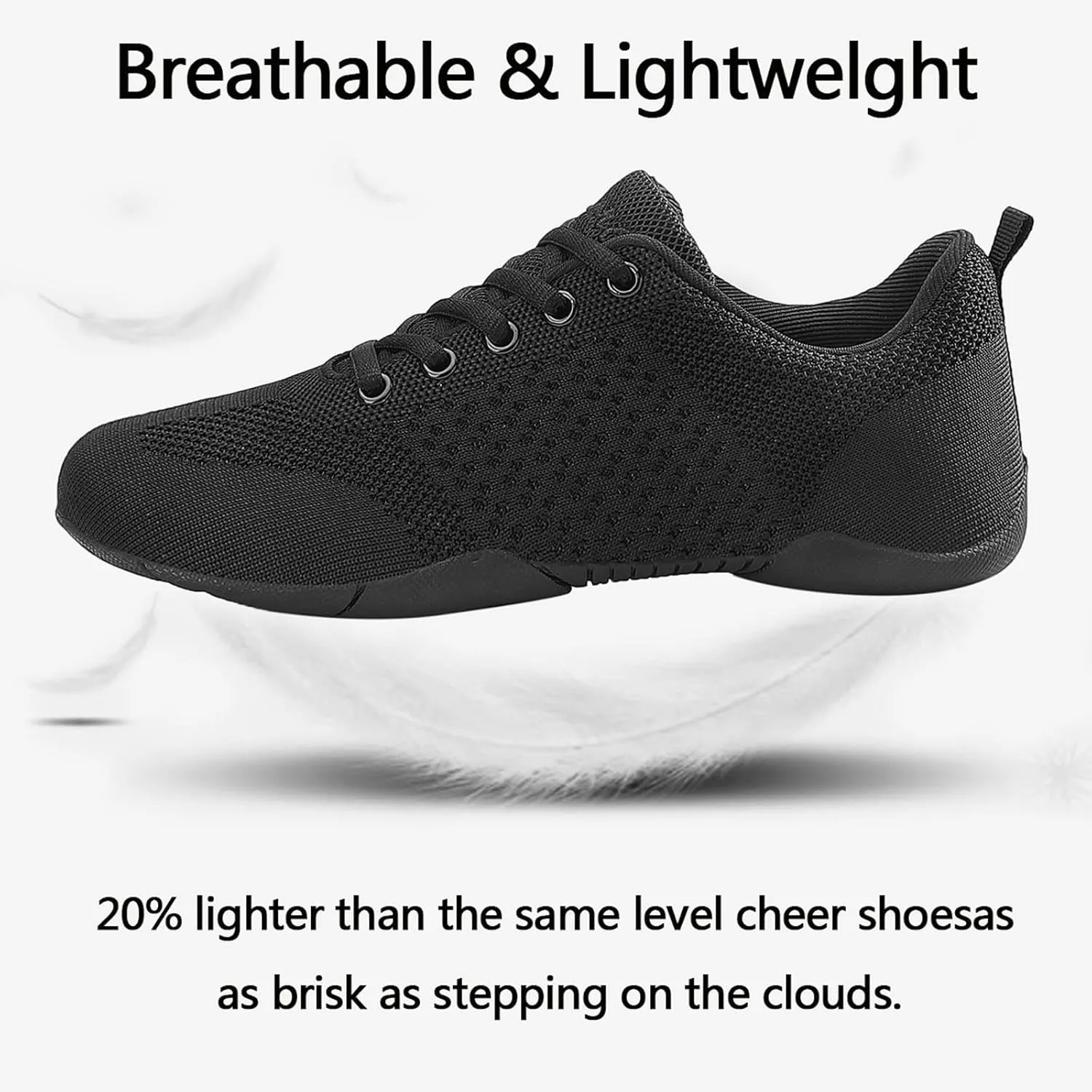 Girls Black Cheer Shoes White Cheerleading Shoes for Girls Breathable Youth Cheeerleading Dancing Shoes Competition Training Sneakers