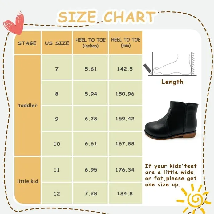 Girls Boots Ankle With Zipper Boots for Girls Short Suede for Toddler/Little Kids
