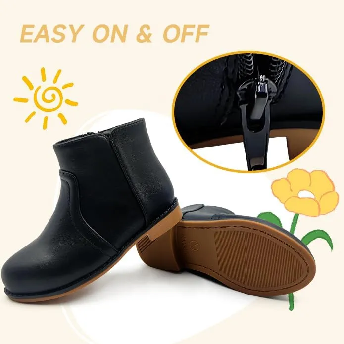 Girls Boots Ankle With Zipper Boots for Girls Short Suede for Toddler/Little Kids