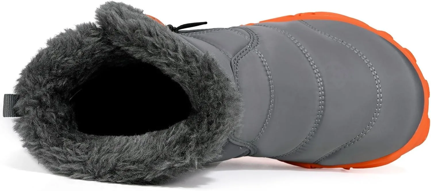 Girls Boys Barefoot Boots Shoes | Minimalist Little Kids/Big Kids Waterproof Ankle Winter Snow Boots | Zero Drop Sole | Wide Toe Box | Slip Resistant
