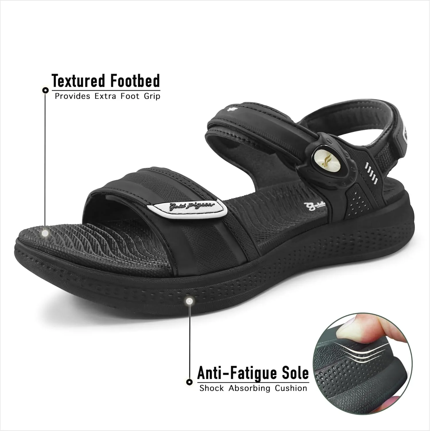 Gold Pigeon Shoes EVA Anti-Fatigue Thick Cushion Sandals Easy SNAP LOCK Closure