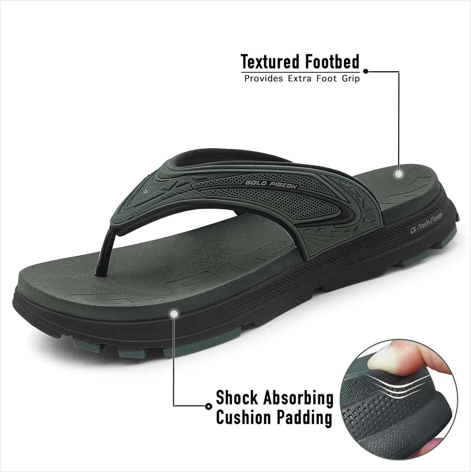 Gold Pigeon Shoes EVA Anti-Fatigue Ultra-Cushion Unisex Athlete Sandals Easy SNAP LOCK Closure