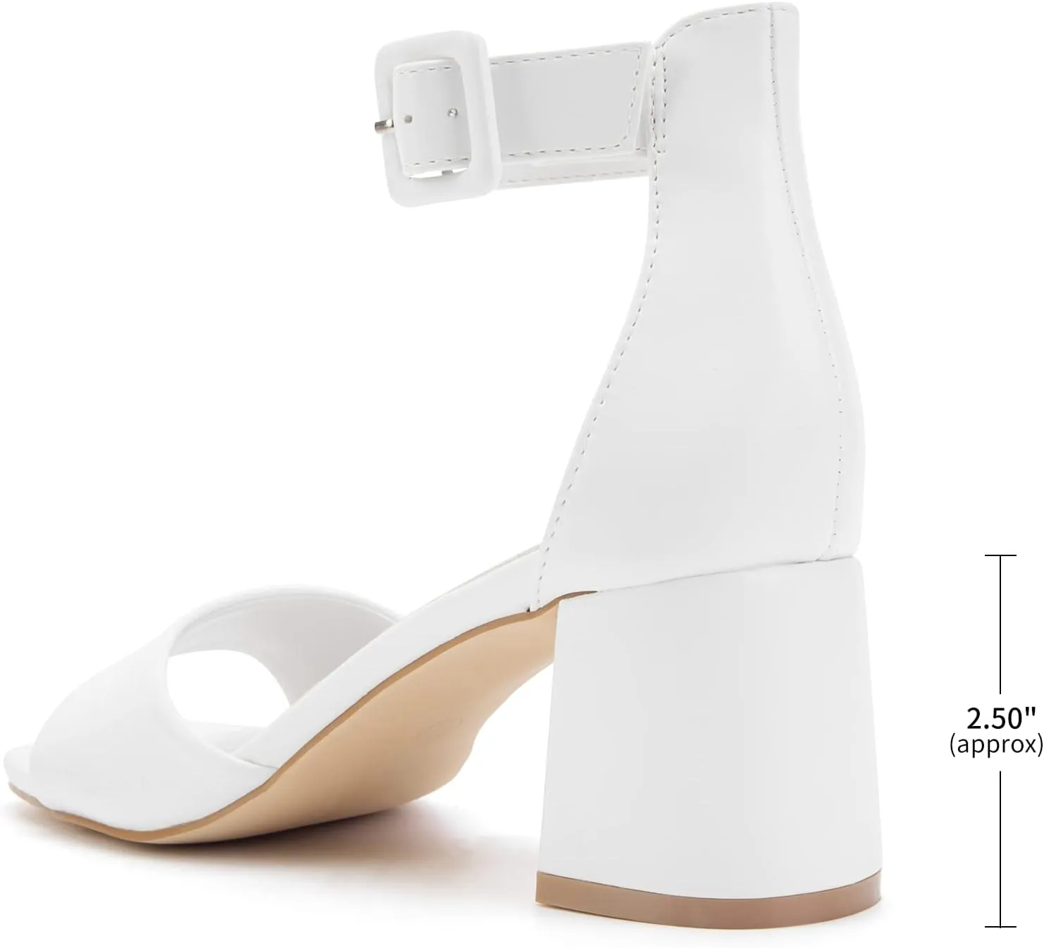 Greatonu Sandals For Women 2025 Women's Ankle Strap Block Heels Dress Shoes Open Toe Heeled Sandals