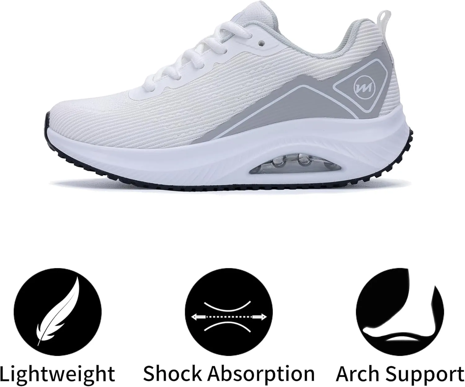 Gyeice Women's Air Walking Shoes Arch Support Orthotic Breathable Tennis Sneakers for Plantar Fasciitis Pain Relief US 5.5-11