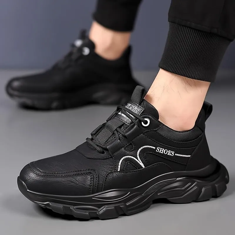 Handcrafted Men's Brogue Style Leather Sneakers for Semi-Formal Occasions with Breathable Cushioned Insole and Rubber Sole