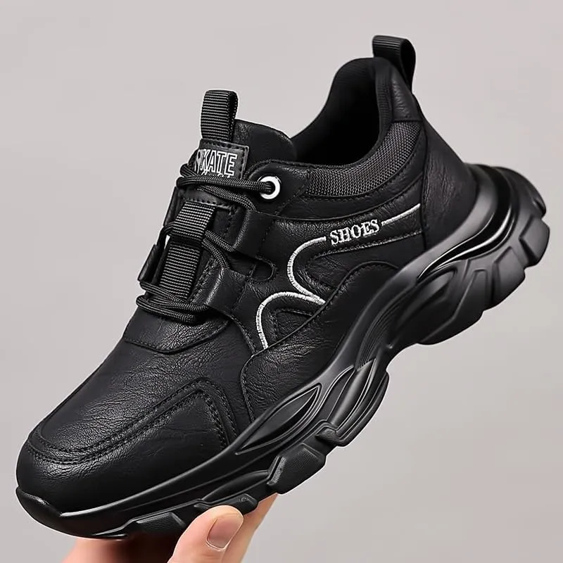 Handcrafted Men's Brogue Style Leather Sneakers for Semi-Formal Occasions with Breathable Cushioned Insole and Rubber Sole