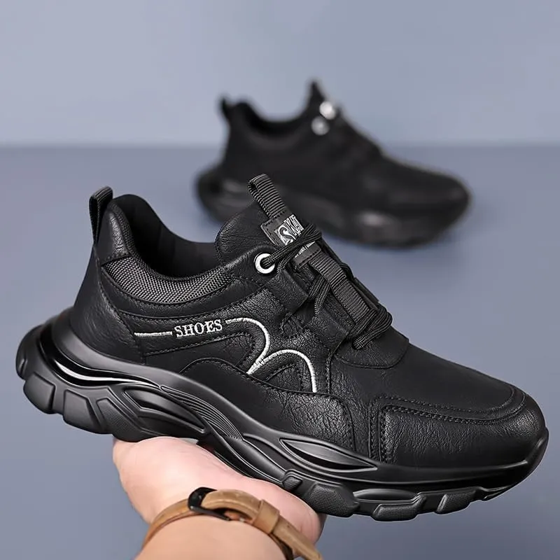 Handcrafted Men's Brogue Style Leather Sneakers for Semi-Formal Occasions with Breathable Cushioned Insole and Rubber Sole