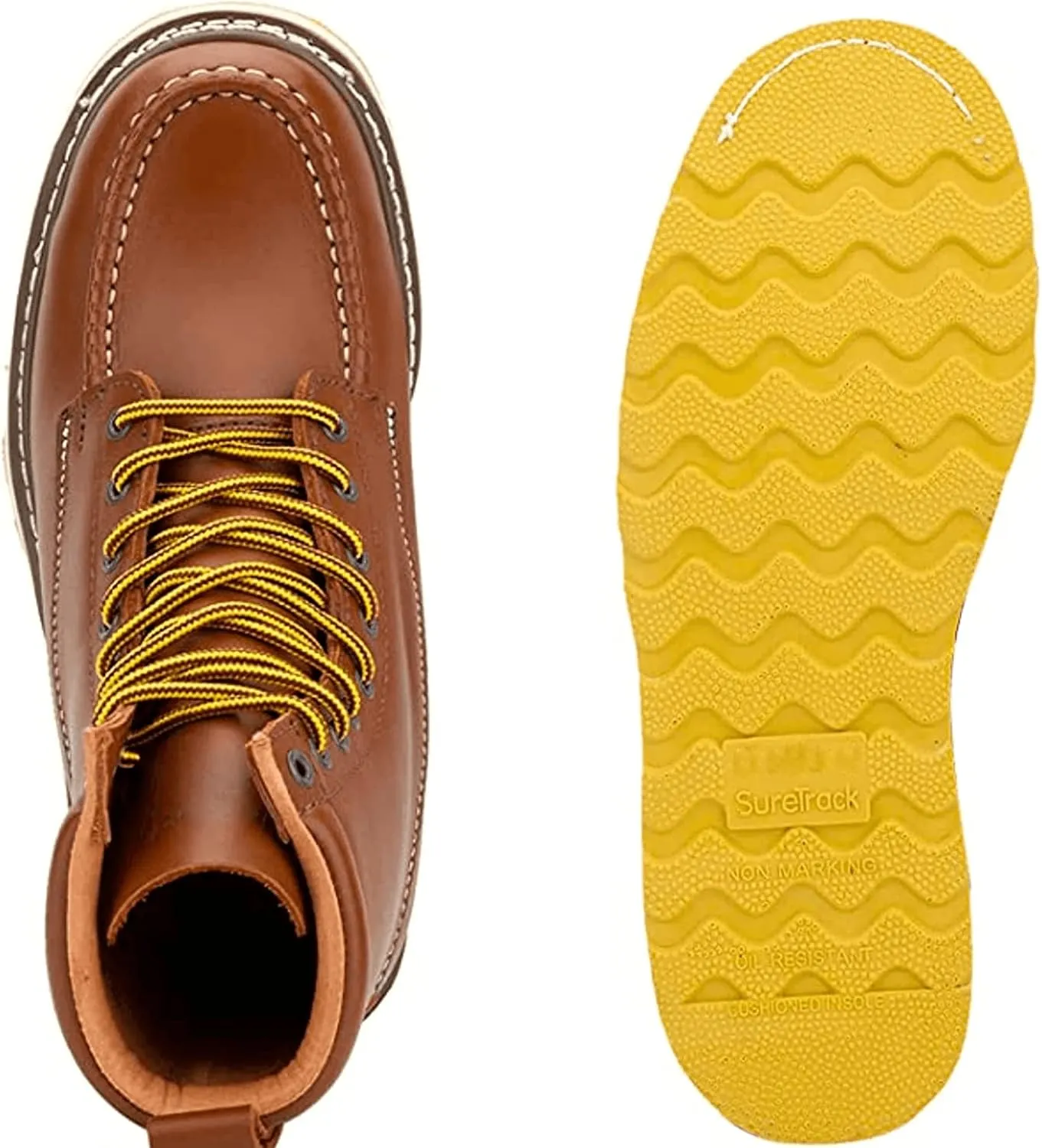 HANDPOINT Men's Stylish Classic 6"-8" SureTrack Soft Toe EH Full Grain Leather Slip Resistant Durable Breathable Work Boot 84994-86994