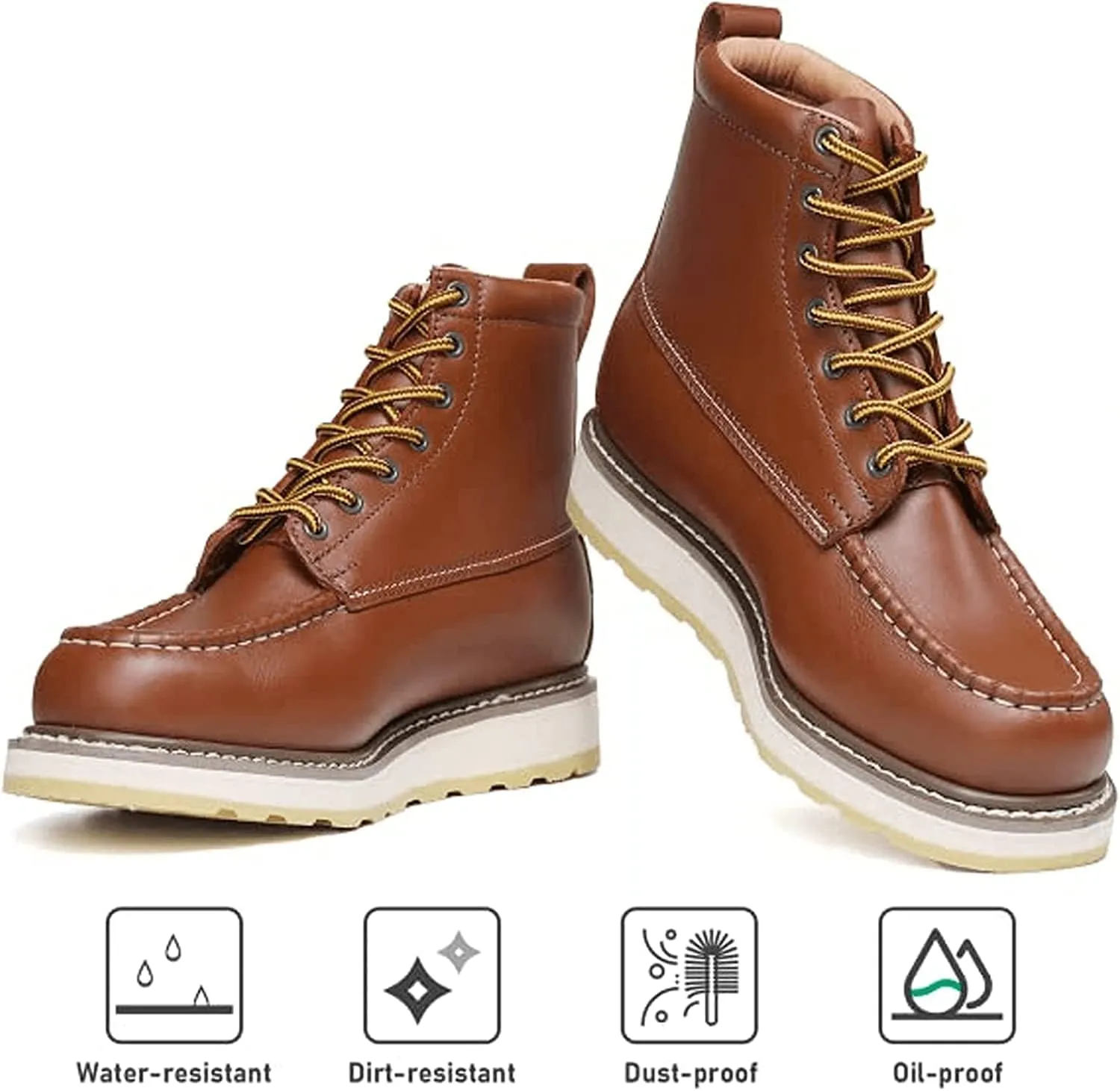 HANDPOINT Men's Stylish Classic 6"-8" SureTrack Soft Toe EH Full Grain Leather Slip Resistant Durable Breathable Work Boot 84994-86994