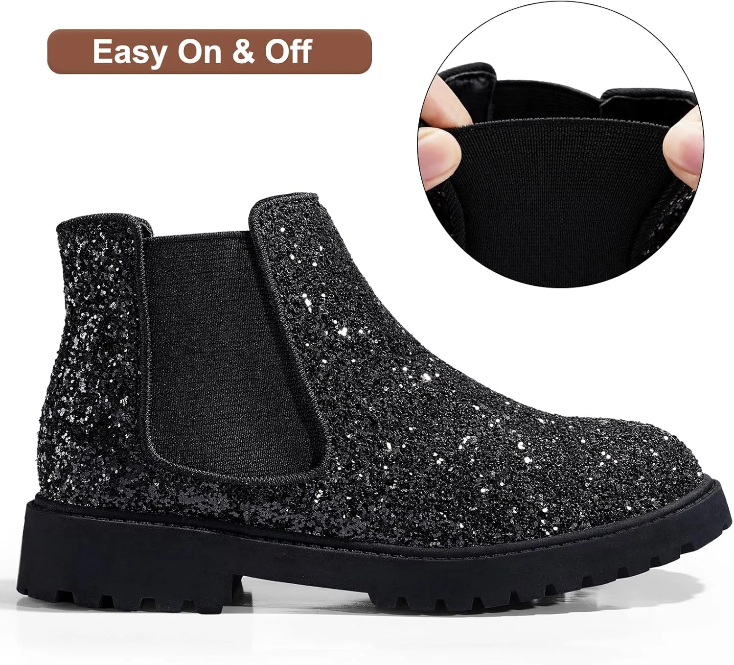 Harvest Land Girl Boots Kids Ankle Boots Warm Side Zipper Boots Low heel Short Booties Winter Snow Boots Anti-Slip Outdoor Shoes for Little Kids/Big Kids