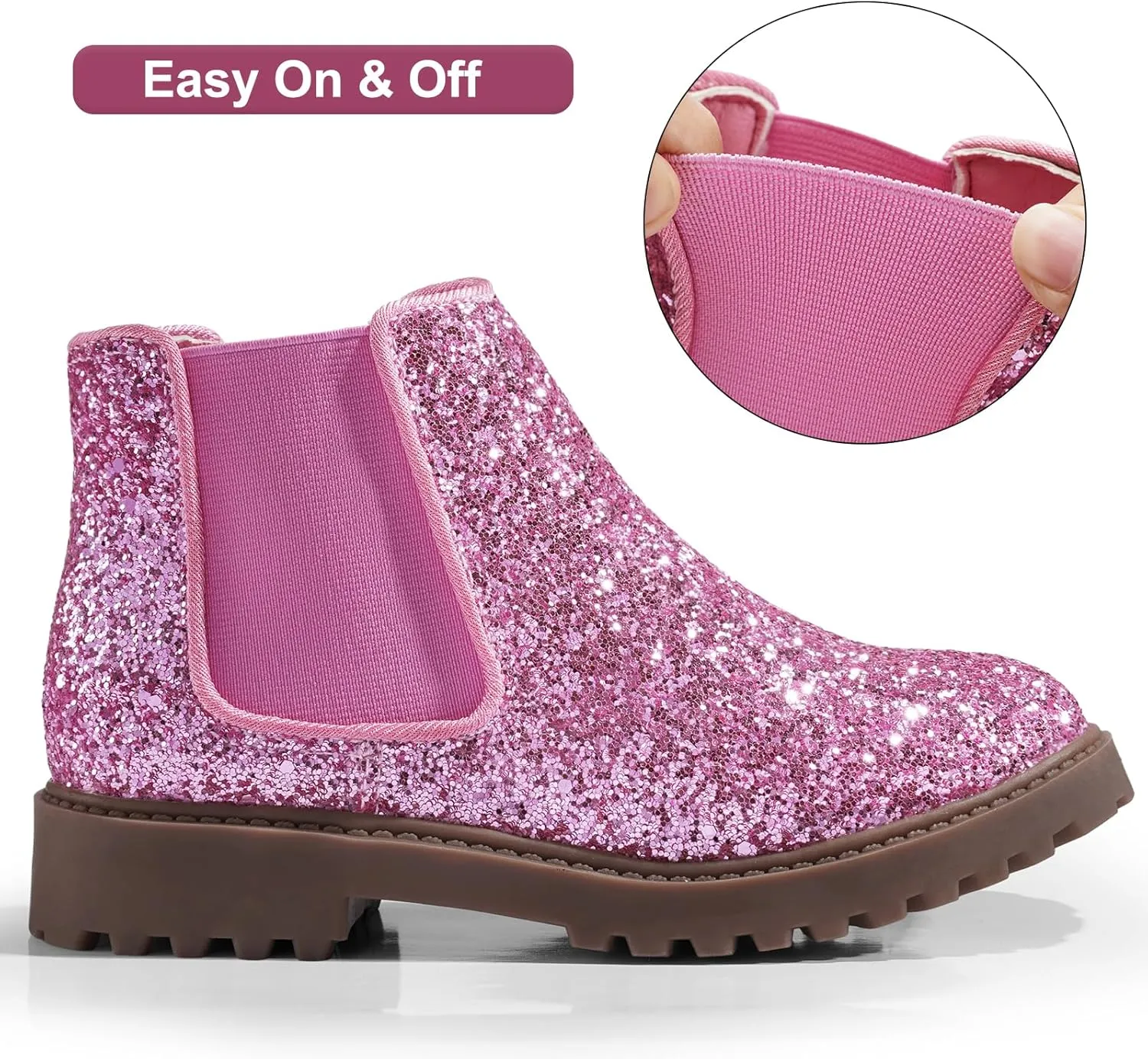 Harvest Land Girl Boots Kids Ankle Boots Warm Side Zipper Boots Low heel Short Booties Winter Snow Boots Anti-Slip Outdoor Shoes for Little Kids/Big Kids